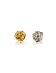 Pendientes flor circonitas oro 18k - Joyería Orocash 2