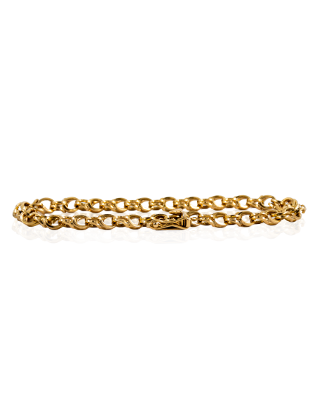 Pulsera eslabón love c. seguridad 21cm oro 18k - Joyería Orocash