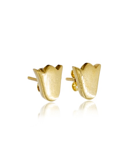 Pendientes tulipán pulidos oro 18k - Joyería Orocash