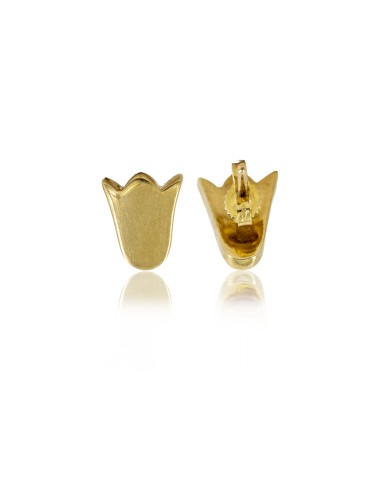 Pendientes tulipán pulidos oro 18k - Joyería Orocash