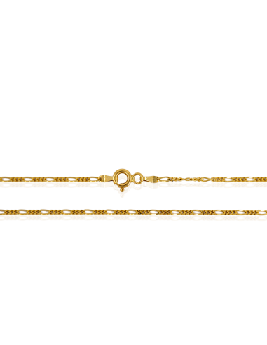Cadena eslabón 3x1 40cm oro 18k - Joyería Orocash