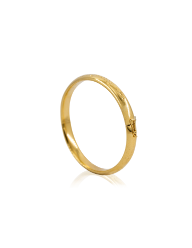Pulsera media caña labrada 6cm oro 18k - Joyería Orocash