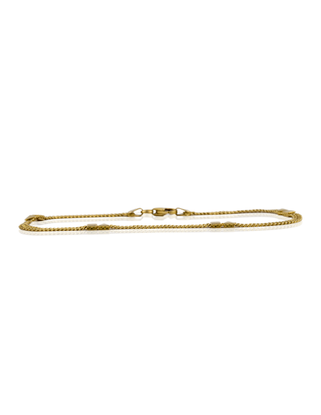 Pulsera eslabón bismark con triangulo y cuadrado 19cm oro 18k - Joyería Orocash