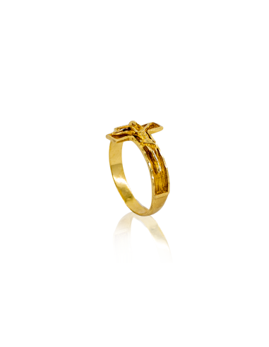 Anillo cruz con cristo oro 18k - Joyería Orocash