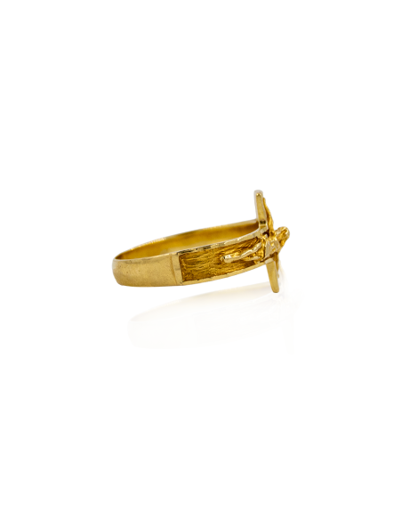 Anillo cruz con cristo oro 18k - Joyería Orocash