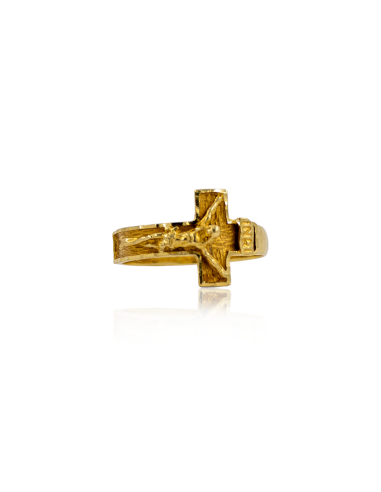 Anillo cruz con cristo oro 18k - Joyería Orocash