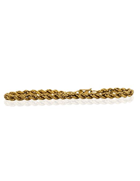 Pulsera eslabón cordón mediano 20cm oro 18k - Joyería Orocash