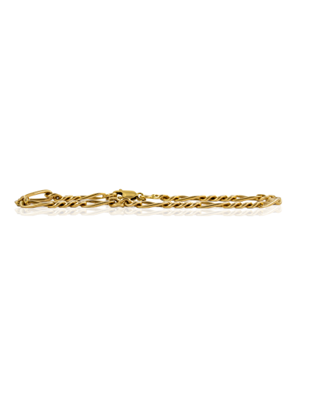 Pulsera eslabón 3x1 c. seguridad 24cm oro 18k - Joyería Orocash