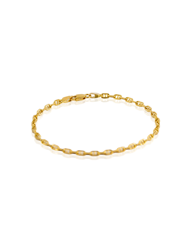 Pulsera eslabón ancla forzada 18cm oro 18k - Joyería Orocash