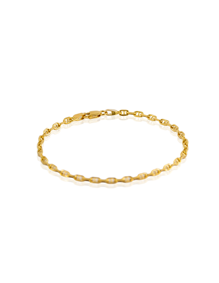 Pulsera eslabón ancla forzada 18cm oro 18k - Joyería Orocash