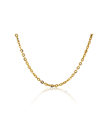 Cadena eslabón forzada lapidada 58cm oro 18k - Joyería Orocash