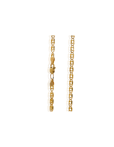 Cadena eslabón doble barbada 56cm oro 18k - Joyería Orocash