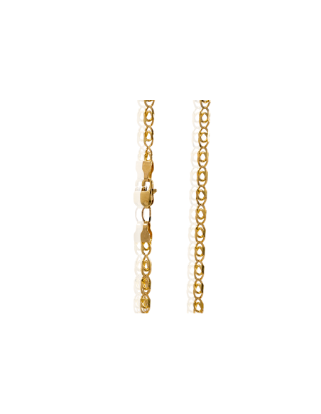 Cadena eslabón doble barbada 56cm oro 18k - Joyería Orocash