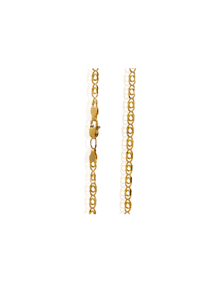 Cadena eslabón doble barbada 56cm oro 18k - Joyería Orocash