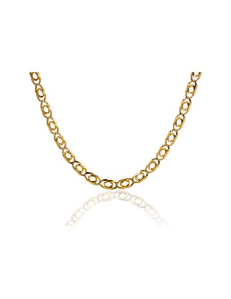 Cadena eslabón doble barbada 56cm oro 18k - Joyería Orocash