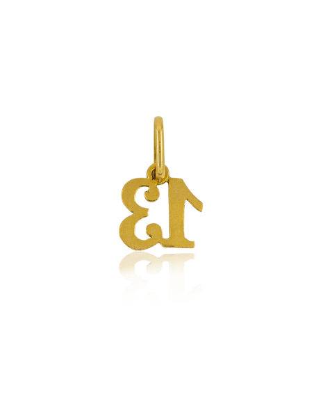 Colgante número 13 2cm oro 18k - Joyería Orocash