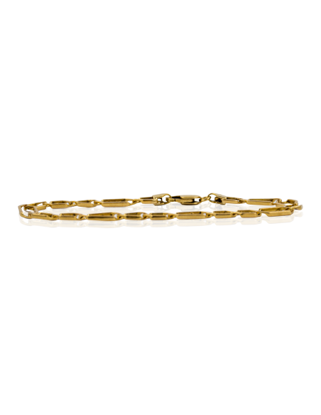 Pulsera eslabón hexágono y largado 19cm oro 18k - Joyería Orocash