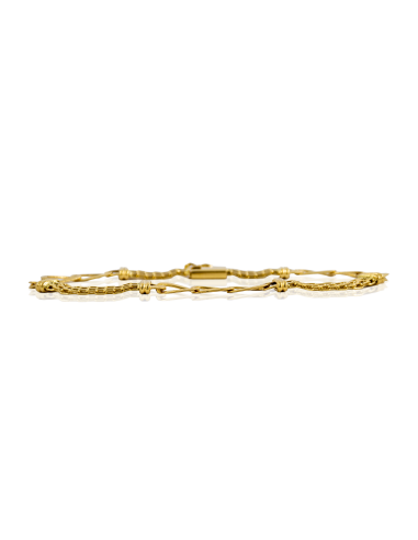 Pulsera eslabón bismark con bilbao 19cm oro 18k - Joyería Orocash