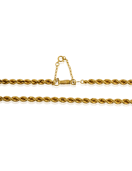 Cadena cordón mediano c. seguridad 60cm oro 18k - Joyería Orocash