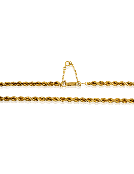 Cadena cordón mediano c. seguridad 60cm oro 18k - Joyería Orocash