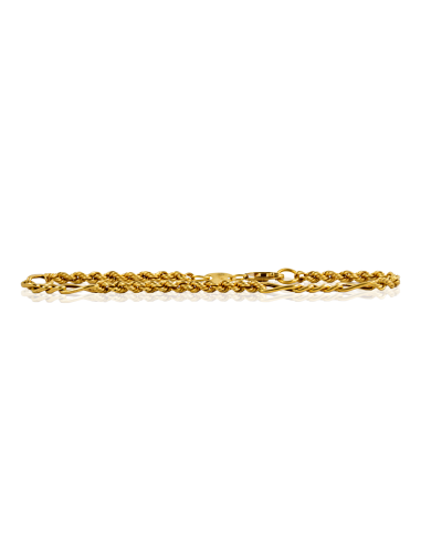 Pulsera cordón con 3x1 19cm oro 18k - Joyería Orocash