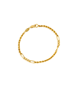 Pulsera cordón con 3x1 19cm oro 18k - Joyería Orocash