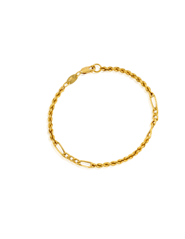 Pulsera cordón con 3x1 19cm oro 18k - Joyería Orocash