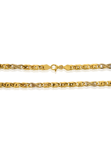 Cadena eslabón doble barbada 5x1 50cm oro 18k - Joyería Orocash