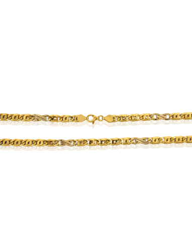 Cadena eslabón doble barbada 5x1 50cm oro 18k - Joyería Orocash