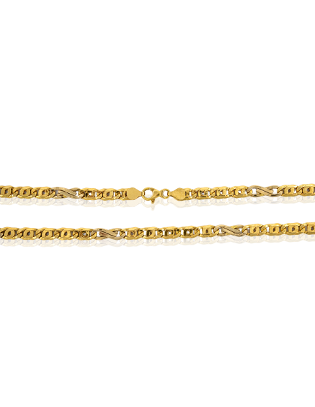 Cadena eslabón doble barbada 5x1 50cm oro 18k - Joyería Orocash