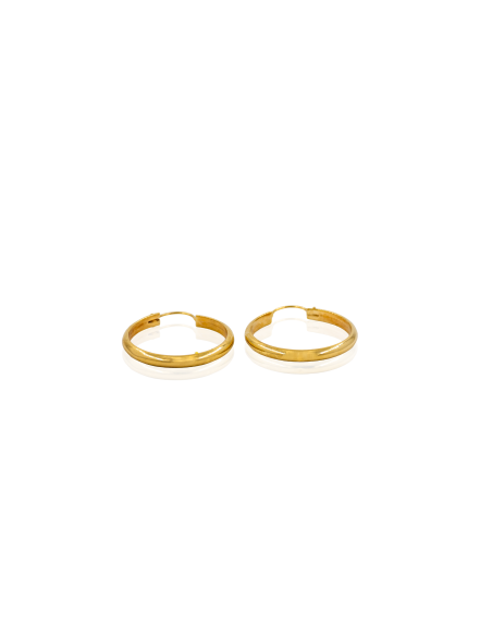 Pendientes aro media caña 2.4cm oro 18k - Joyería Orocash
