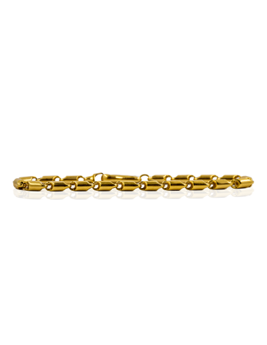 Pulsera eslabón con cilindros 20.5cm oro 18k - Joyería Orocash