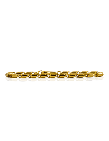 Pulsera eslabón con cilindros 20.5cm oro 18k - Joyería Orocash