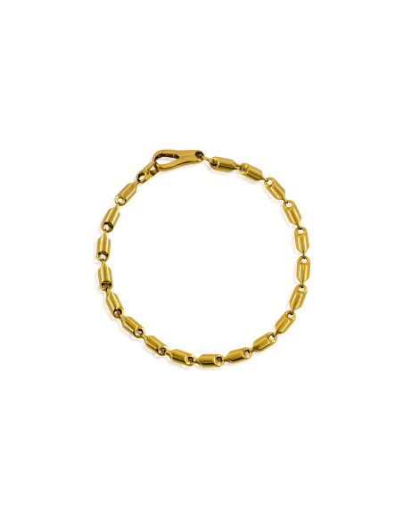 Pulsera eslabón con cilindros 20.5cm oro 18k - Joyería Orocash
