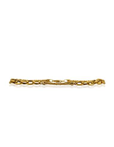 Pulsera eslabón cobra y forzada 20cm oro 18k - Joyería Orocash