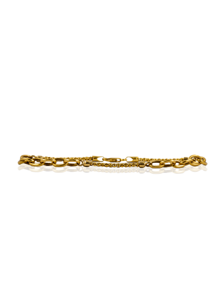 Pulsera eslabón cobra y forzada 20cm oro 18k - Joyería Orocash
