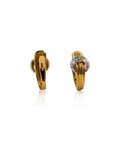 Pendientes cinturón circonitas oro bicolor 18k - Joyería Orocash 2