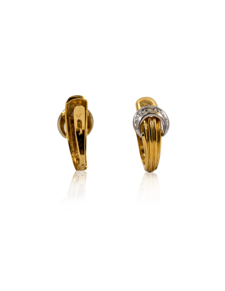 Pendientes cinturón circonitas oro bicolor 18k - Joyería Orocash
