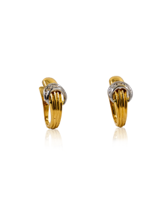 Pendientes cinturón circonitas oro bicolor 18k - Joyería Orocash