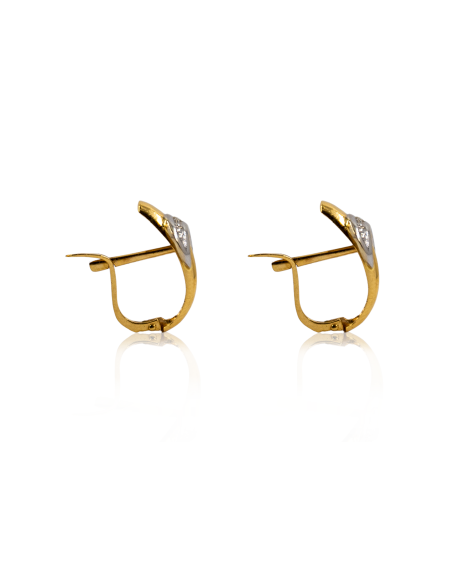 Pendientes cinturón circonitas oro bicolor 18k - Joyería Orocash