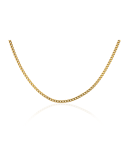 Cadena eslabón barbada maciza 58cm oro 18k - Joyería Orocash