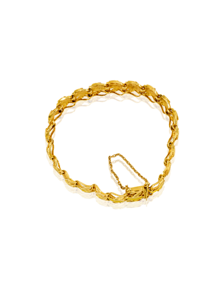 Pulsera princesa círculos ovalados mates oro 18k - Joyería Orocash