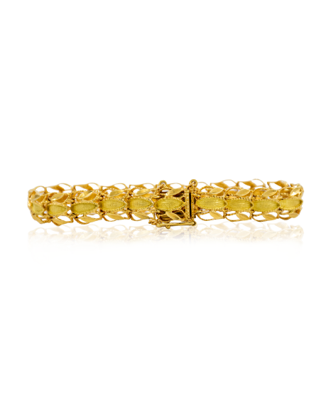 Pulsera princesa círculos ovalados mates oro 18k - Joyería Orocash