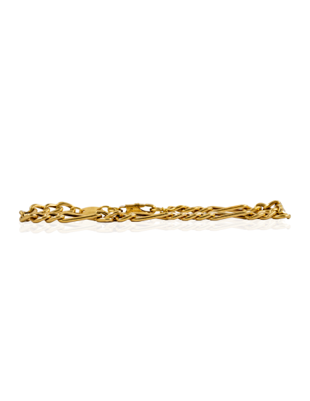 Pulsera eslabón 3x1 c. seguridad 19cm oro 18k - Joyería Orocash
