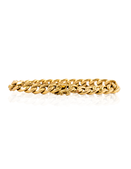 Pulsera eslabón barbada c. seguridad 19cm oro 18k - Joyería Orocash