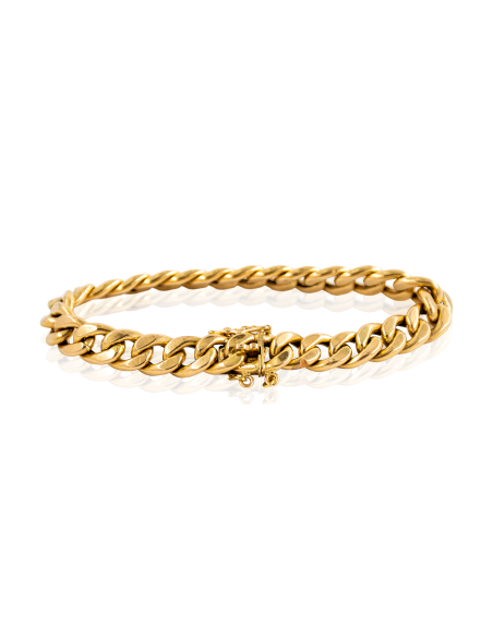 Pulsera eslabón barbada c. seguridad 19cm oro 18k - Joyería Orocash