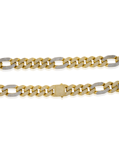 Cadena eslabón 5x1 circonitas 64cm oro 18k - Joyería Orocash 2