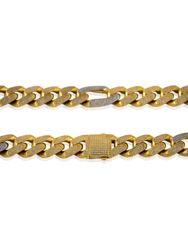 Cadena eslabón 5x1 circonitas 64cm oro 18k - Joyería Orocash