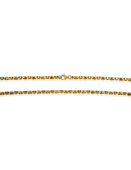 Cadena eslabón ancla forzada 50cm oro bicolor 18k - Joyería Orocash