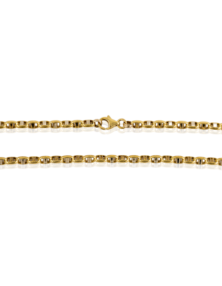 Cadena eslabón ancla forzada 50cm oro bicolor 18k - Joyería Orocash